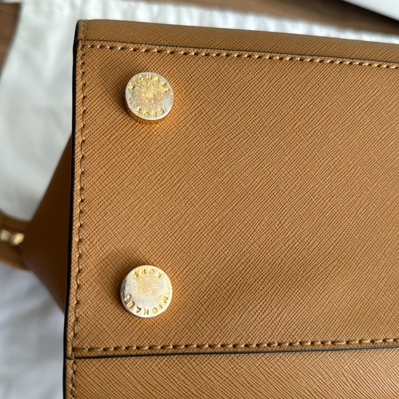 Michael Michael Kors Selma Peanut Medium TZ Satchel Saffiano Leather Handbag - Picture 9 of 10